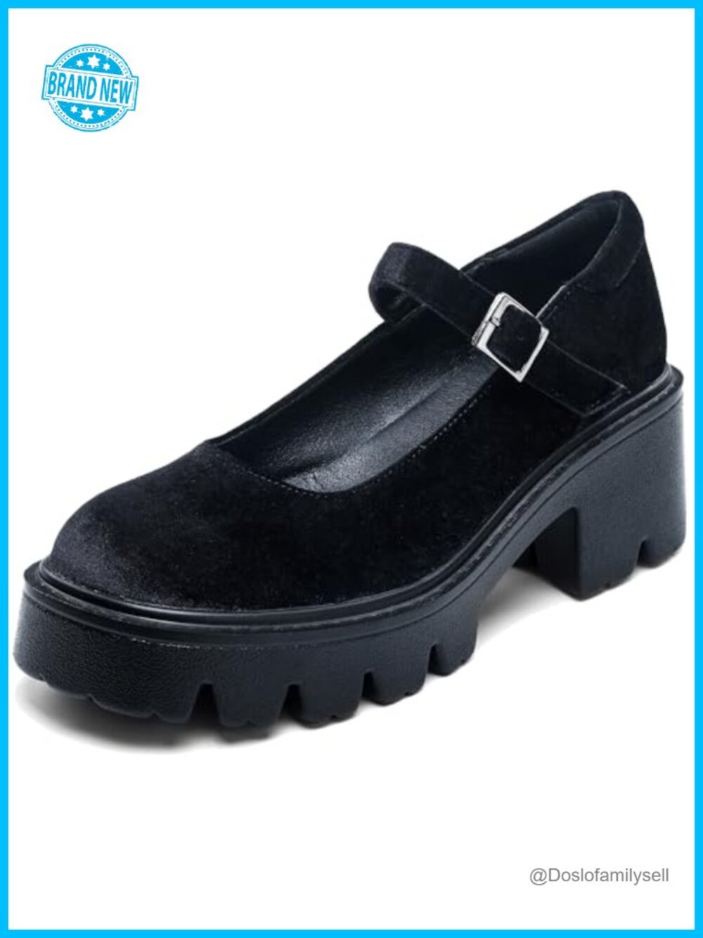 Chunky Platform Mary Jane Shoes Round Toe Block Heel Dress Pumps